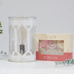 Coastal Glow Glass - Electric Wax Melt Burner + 6 Melts Pack