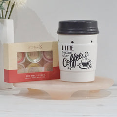 Coffee Ceramic - Electric Wax Melt Burner + 6 Melts Pack