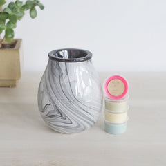 Glass Grey Marble - Electric Wax Melt Burner + 3 Melts Pack