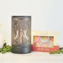 Elephant Black - Touch Lamp Electric Wax Melt Burner + 6 Melts Pack