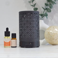 Ultrasonic Diffuser - Geo Black + FREE Fragrance Oil