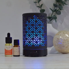 Ultrasonic Diffuser - Geo Black + FREE Fragrance Oil