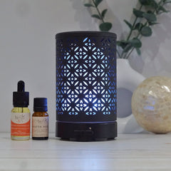 Ultrasonic Diffuser - Geo Black + FREE Fragrance Oil