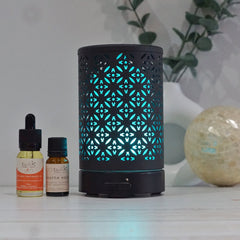Ultrasonic Diffuser - Geo Black + FREE Fragrance Oil