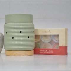 Green Ceramic - Electric Wax Melt Burner + 6 Melts Pack