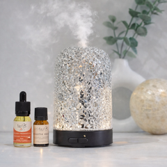 Ultrasonic Diffuser - Silver Shine + FREE Fragrance Oil