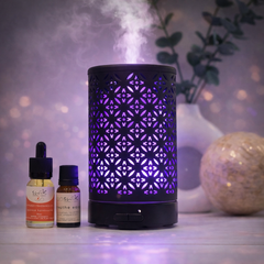 Ultrasonic Diffuser - Geo Black + FREE Fragrance Oil