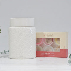 Luxe Botanical Ceramic - Electric Wax Melt Burner + 6 Melts Pack