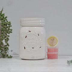 Mason Jar Ceramic - Electric Wax Melt Burner + 3 Melts Pack