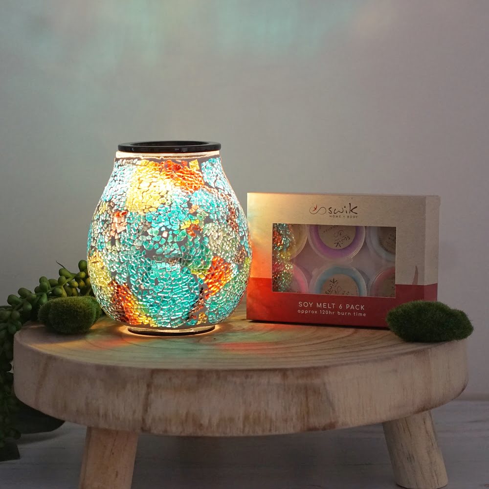 Glass Mosaic Rainbow - Electric Wax Melt Burner + 12 Melts Pack