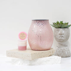 Glass Pink Crackle - HEAT PLATE Electric Wax Melt Burner