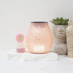 Glass Pink Crackle - HEAT PLATE Electric Wax Melt Burner