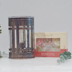 Rustic Glow Glass - Electric Wax Melt Burner + 6 Melts Pack
