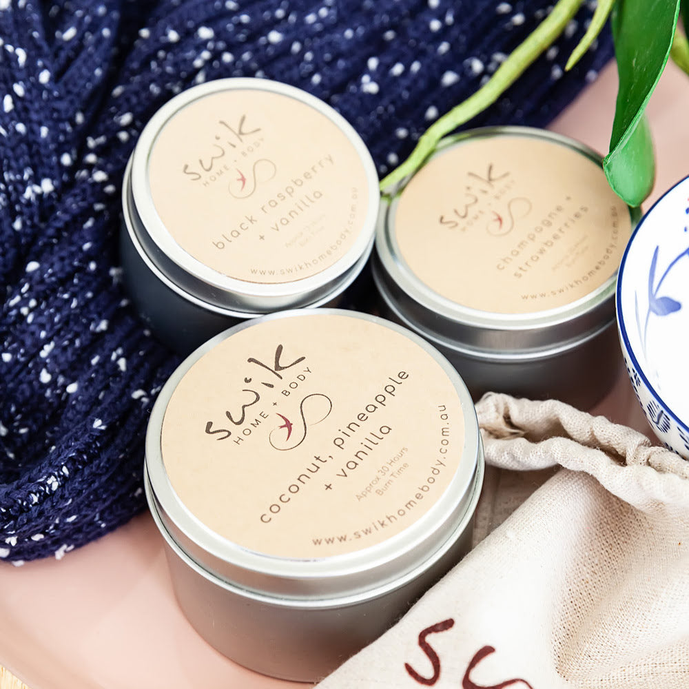 Soy Candle Travel Tins - 3 Tin Gift Pack