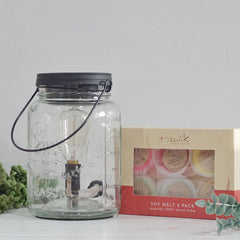 Vintage Mason Jar - Electric Wax Melt Burner + 6 Melts Pack