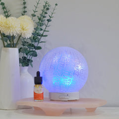 Ultrasonic Diffuser - Glass Sphere White Crackle