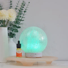Ultrasonic Diffuser - Glass Sphere White Crackle