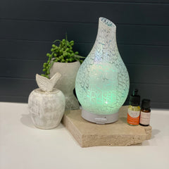 Ultrasonic Diffuser ~ Glass White Crackle