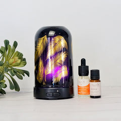 Ultrasonic Diffuser ~ Black Floating Feathers
